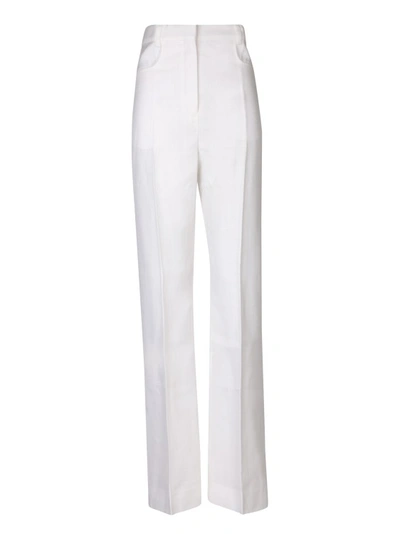 Shop Jacquemus White Wool-blend Trousers