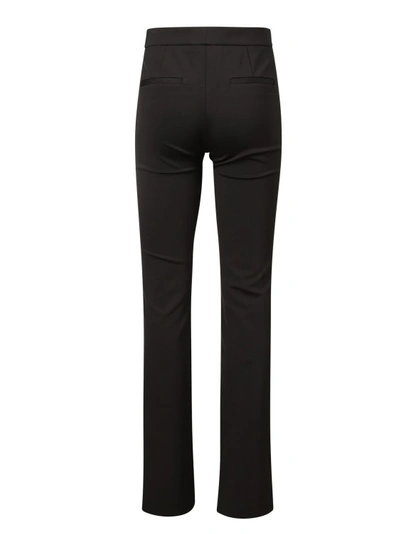 Shop Alice And Olivia Black Low-rise Pants With Slit Bottom