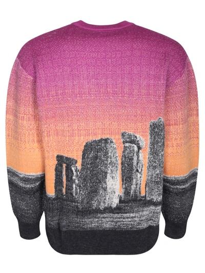 Shop Aries Multicolor Intarsia-knit Motif Sweater In Pink