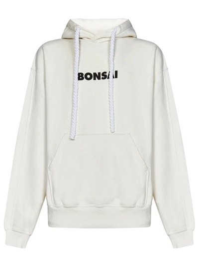 Shop Bonsai White Boxy-fit Cotton Hoodie