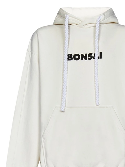Shop Bonsai White Boxy-fit Cotton Hoodie