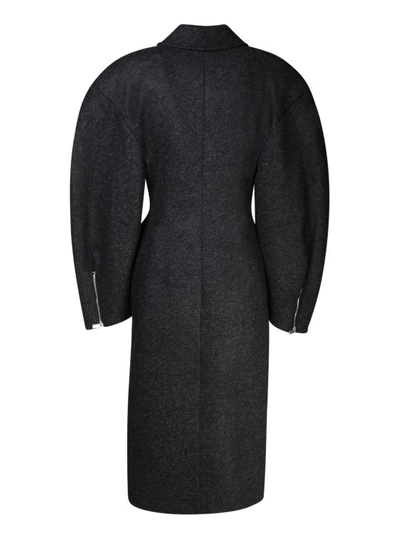 Shop Jacquemus Dark-grey Le Manteau Croissant Coat