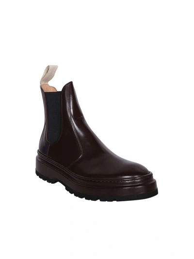 Shop Jacquemus Brown Leather Ankle Boots