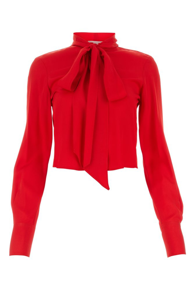 Shop Stella Mccartney Necktie Blouse In Red