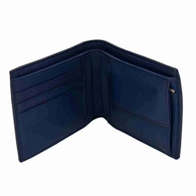 Shop Bottega Veneta Men's Intercciaco Blue Leather Woven Bifold Wallet ()