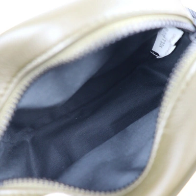 Shop Bottega Veneta Khaki Leather Shoulder Bag ()
