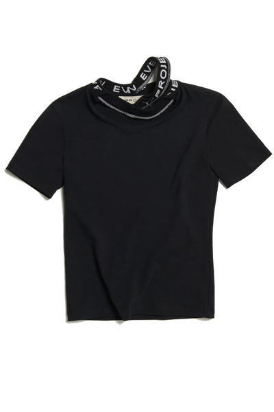 Shop Y/project Triple Collar T-shirt Woman Black In Cotton