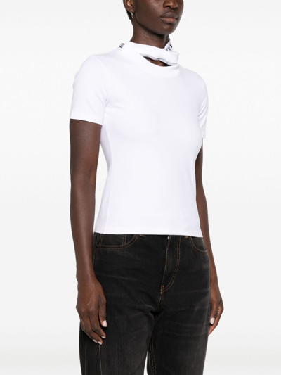 Shop Y/project Triple Collar T-shirt Woman White In Cotton
