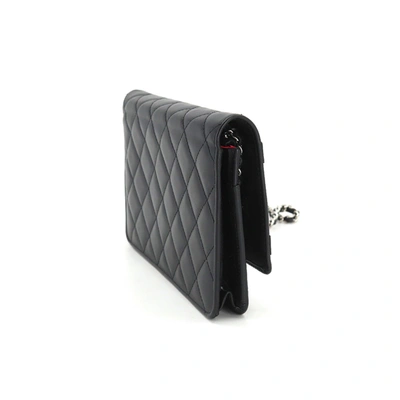 Pre-owned Chanel Cambon Line Black Leather Wallet ()