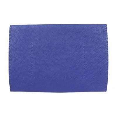 Shop Fendi Blue Leather Clutch Bag ()