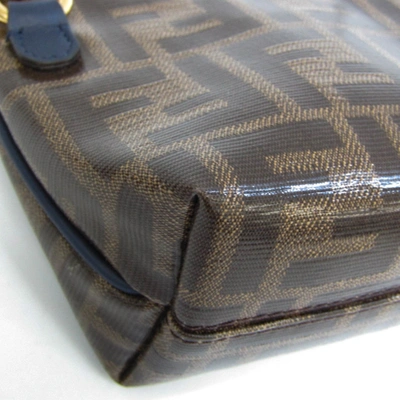 Shop Fendi Pocket Brown Canvas Clutch Bag ()