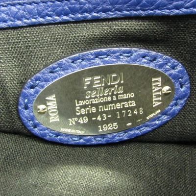 Shop Fendi Selleria Blue Leather Briefcase Bag ()