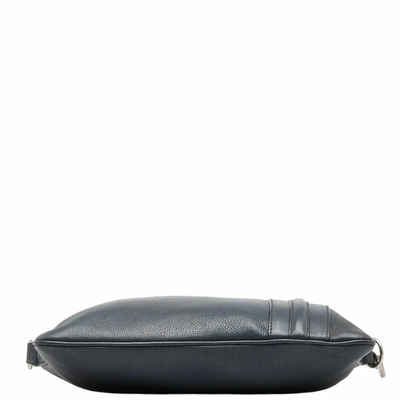 Shop Gucci Abbey Navy Leather Shoulder Bag ()