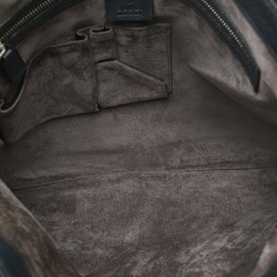 Shop Gucci Abbey Navy Leather Shoulder Bag ()