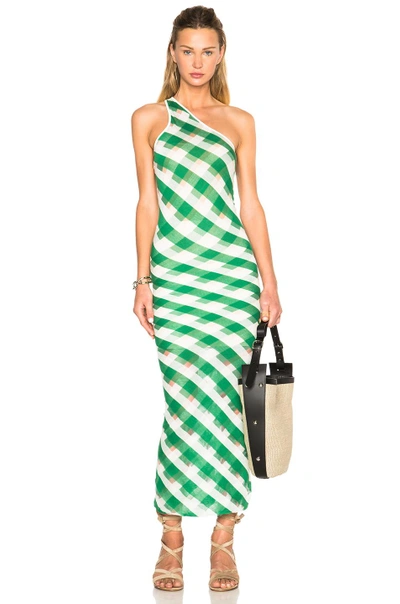 Shop Stella Mccartney One Shoulder Dress In Green