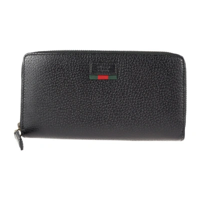 Shop Gucci Web Black Leather Wallet  ()