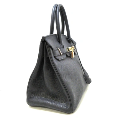 Birkin 30 leather handbag Hermès Black in Leather - 37557087