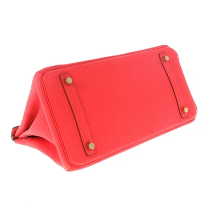 Hermes Hermès Birkin 30 Red Leather Handbag ()