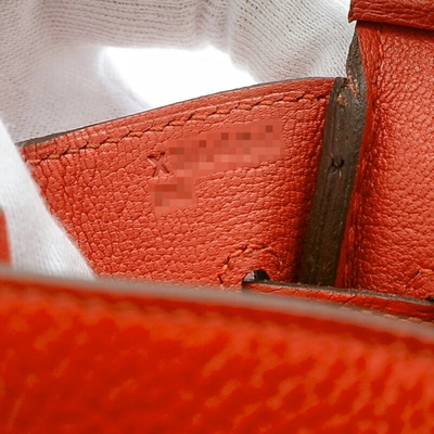 Shop Hermes Hermès Birkin Red Leather Handbag ()