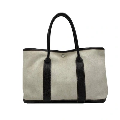 Hermes Hermès Garden Party Grey Canvas Tote Bag ()