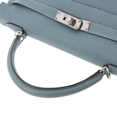 Kelly 32 leather handbag Hermès Blue in Leather - 32818515