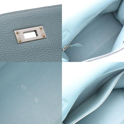 Kelly 32 leather handbag Hermès Blue in Leather - 32818515