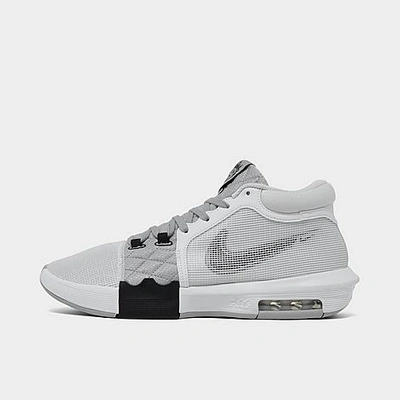 Shop Nike Lebron Witness 8 Basketball Shoes In White/black/light Smoke Grey