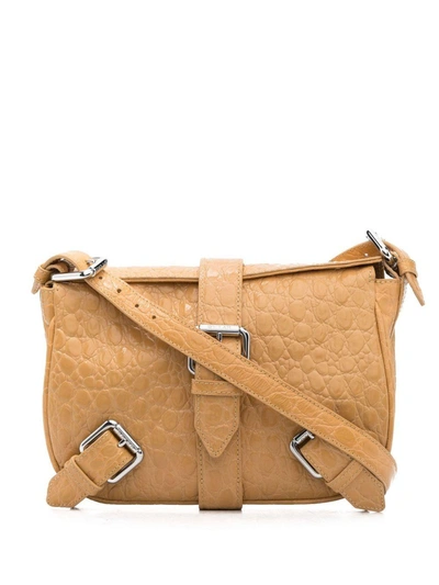Shop By Far Foldover Buckle-fastening Shoulder Bag In Brown