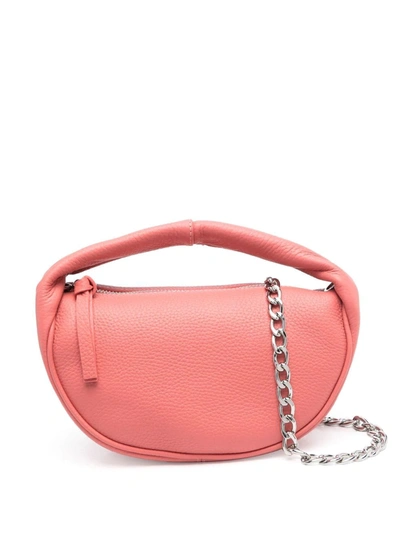 Shop By Far Baby Cush Textured-leather Tote Bag In Pink