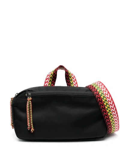 Shop Lanvin Chevron Woven Pattern Belt Bag In Black