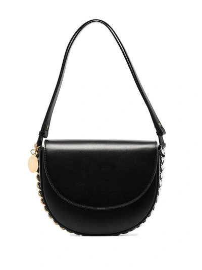 Shop Stella Mccartney Medium Frayme Shoulder Bag In Black