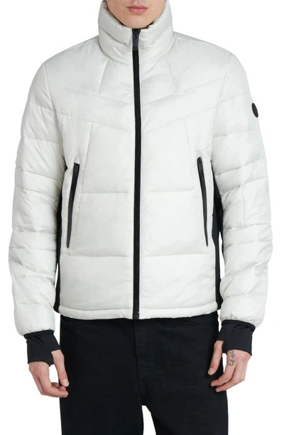 Shop The Recycled Planet Company Racer Ripstop Puffer Jacket In Ice Grey