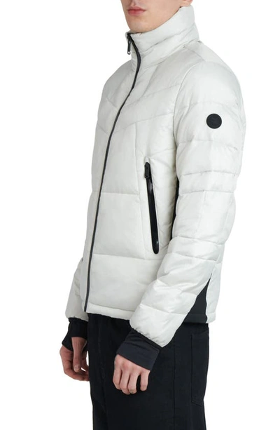 Shop The Recycled Planet Company Racer Ripstop Puffer Jacket In Ice Grey