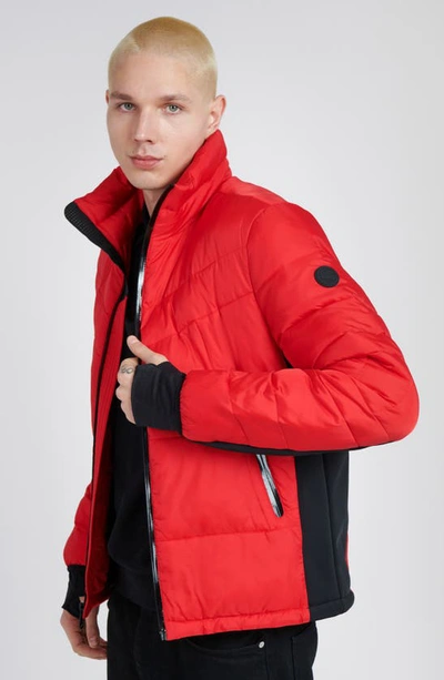 Shop The Recycled Planet Company Racer Ripstop Puffer Jacket In Racing Red