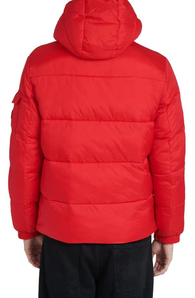 Shop The Recycled Planet Company Erik Hooded Puffer Coat In Racing Red