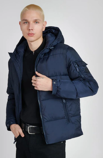 Shop The Recycled Planet Company Erik Hooded Puffer Coat In Midnight