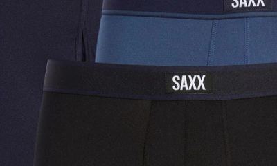 Shop Saxx Daytripper 3-pack Relaxed Fit Boxer Briefs In Dark Denim/ Maritime/ Black