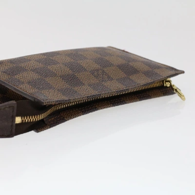 Louis Vuitton Trousse Rond Brown Canvas Clutch Bag (Pre-Owned