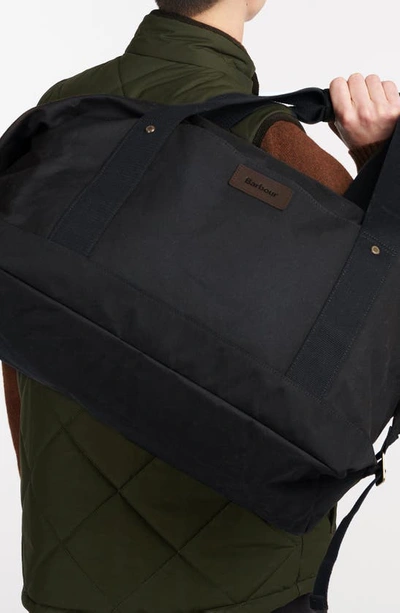 Shop Barbour Essential Waxed Cotton Holdall Bag In Navy