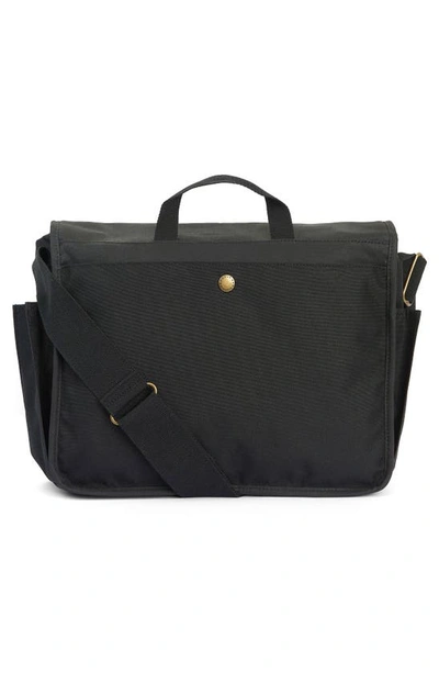 Shop Barbour Essential Waxed Cotton Messenger Bag In Black