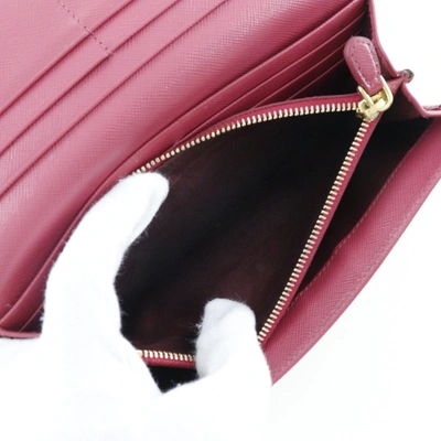 Shop Prada Ribbon Pink Leather Wallet  ()