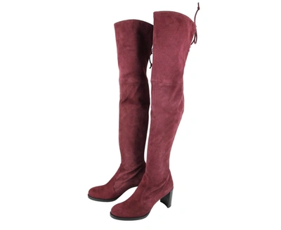 Stuart Weitzman Women's Tipland Cabernet Suede Over The Knee Boot In Cabernet Burgundy
