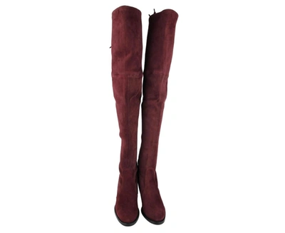 Stuart Weitzman Women's Tipland Cabernet Suede Over The Knee Boot In Cabernet Burgundy