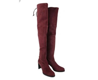 Stuart Weitzman Women's Tipland Cabernet Suede Over The Knee Boot In Cabernet Burgundy