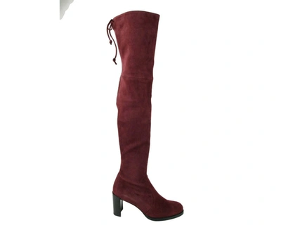 Stuart Weitzman Women's Tipland Cabernet Suede Over The Knee Boot In Cabernet Burgundy