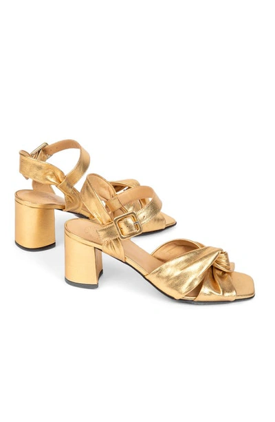 Penelope Chilvers Infinity Ankle Strap Sandal In Gold