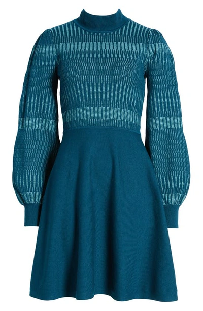 Shop Eliza J Long Sleeve Sweater Dress In Teal