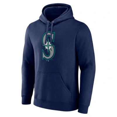 Shop Fanatics Branded  Navy Seattle Mariners Official Logo Pullover Hoodie