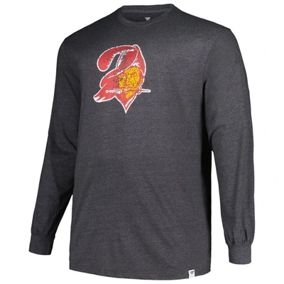 Shop Profile Heather Charcoal Tampa Bay Buccaneers Big & Tall Throwback Long Sleeve T-shirt