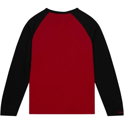 Shop Mitchell & Ness Scarlet Nebraska Huskers Legendary Slub Raglan Long Sleeve T-shirt